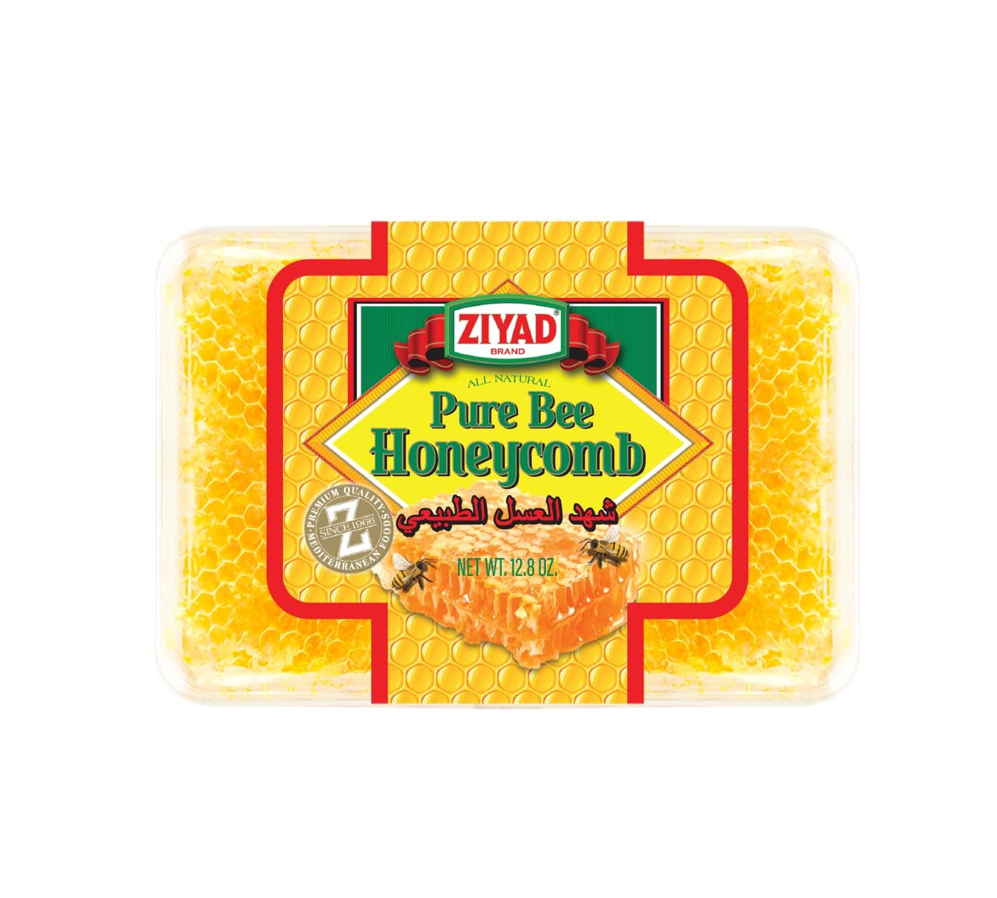Ziyad Raw Honeycomb | All-Natural 100% Pure Unfiltered| Edible Wax | No Additives, No Preservatives | Fresh from the Hive! | 12.8 oz
