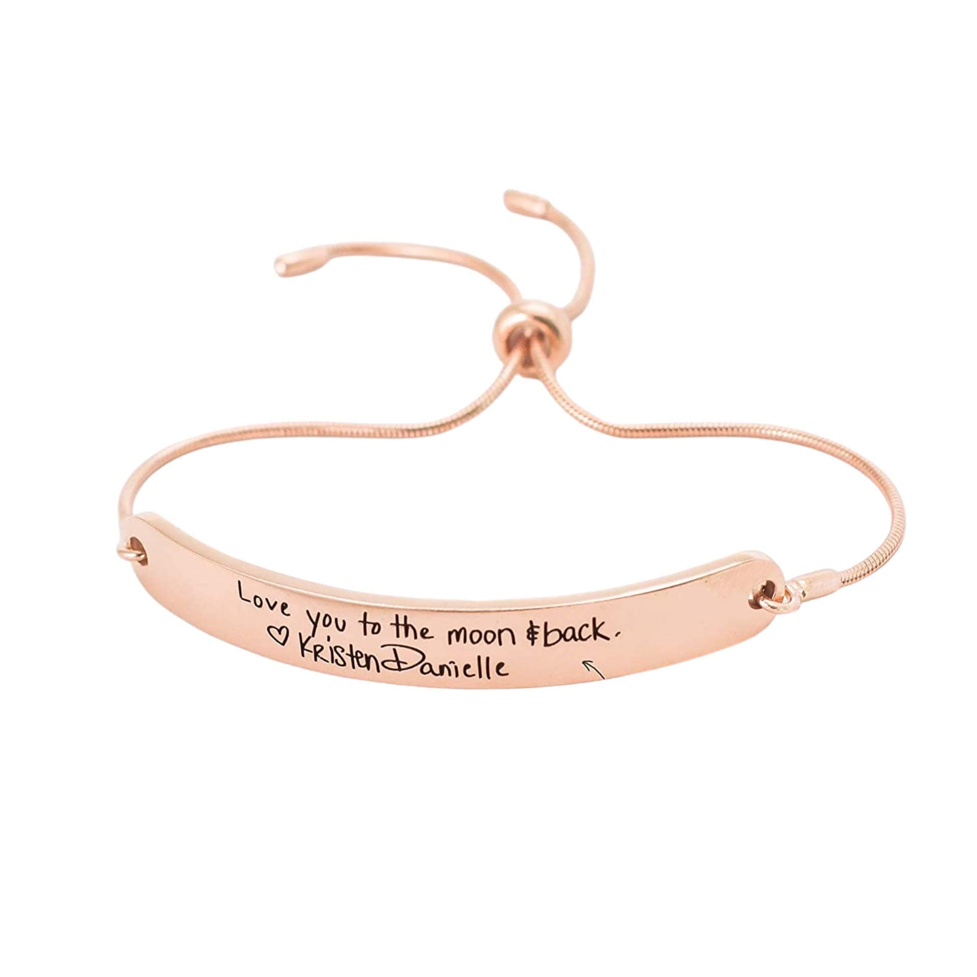 CAITLYNMINIMALISTCAITLYNMINIMALIST 18K Gold Sterling Silver Custom Actual Handwriting Real Photo Adjustable Slider Bracelet Personalized Stackable Signature Bangle Modern Band Jewelry Gift