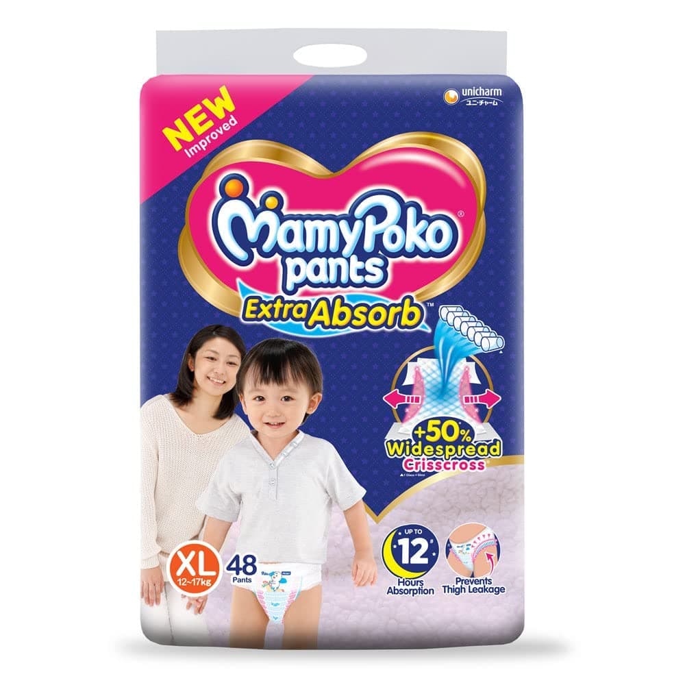 MamyPoko Pants Extra Absorb Diaper, Extra Large (Pack of 56) for Kids