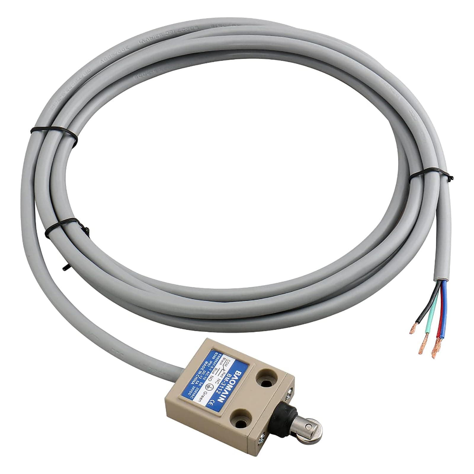 BM-3112 Limit Switch, TZ-3112 Sealed Roller Plunger, Momentary SPDT 1NO+1NC IP67 Waterproof