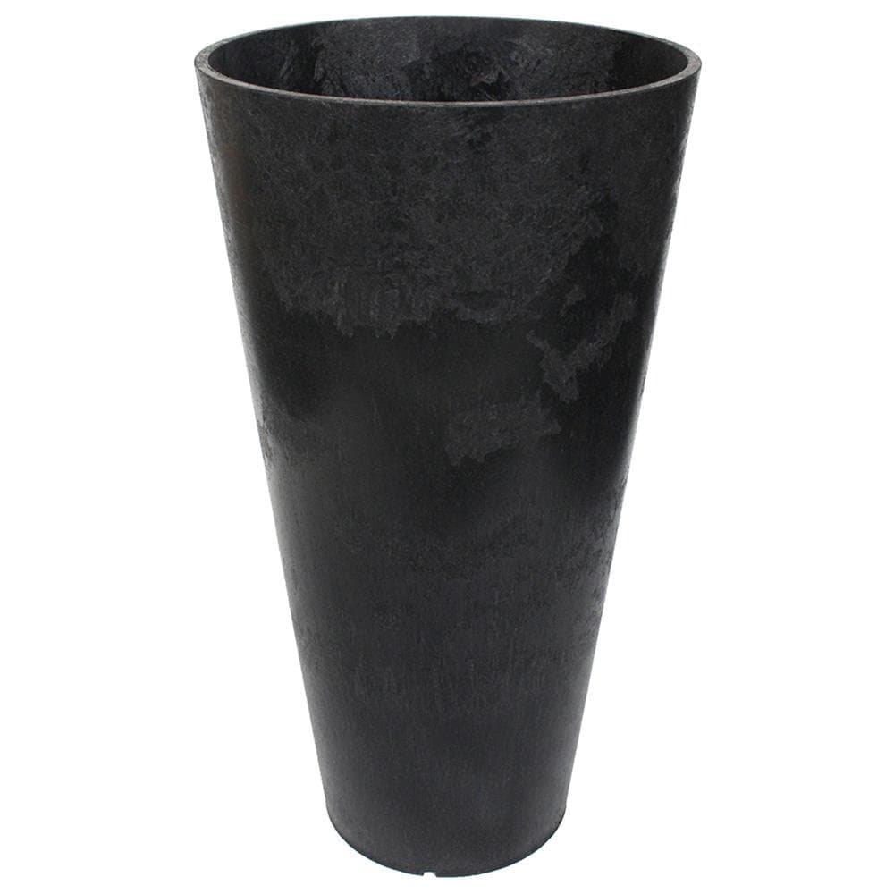 Concerto 15 in. W x 26 in. H Round Slate Rubber Self-Watering Planter