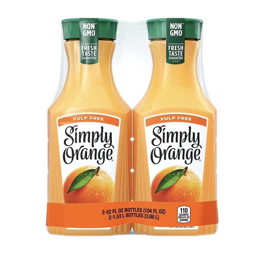 Simply Orange Pulp-Free Orange Juice, 2 pk./52 fl. oz.