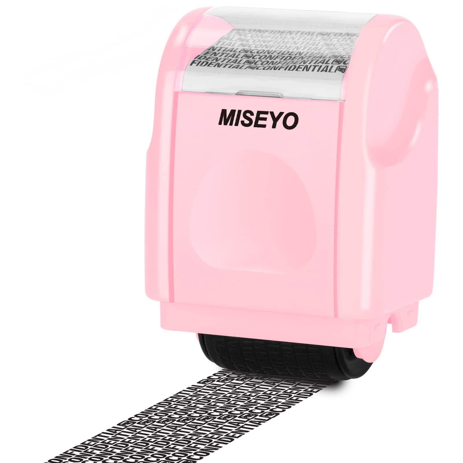 Pink-Identity Theft Protection Roller Stamps for Data Barcode ID Privacy