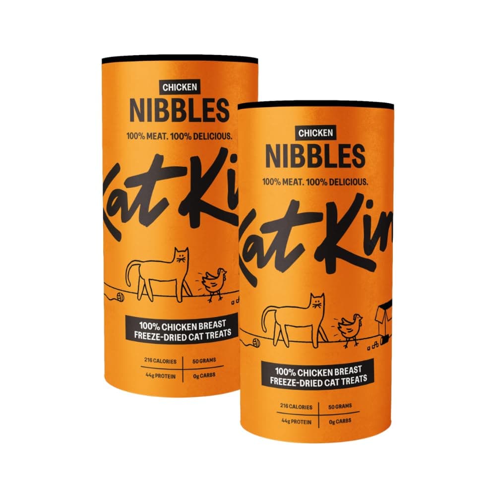 Chicken Nibbles 2 Pack (2x50g Tubes): Freeze-Dried Cat Treats Made With 100% Fresh Breast - Delicious and Nutritious Treats for Cats and Kittens - Made in the UK