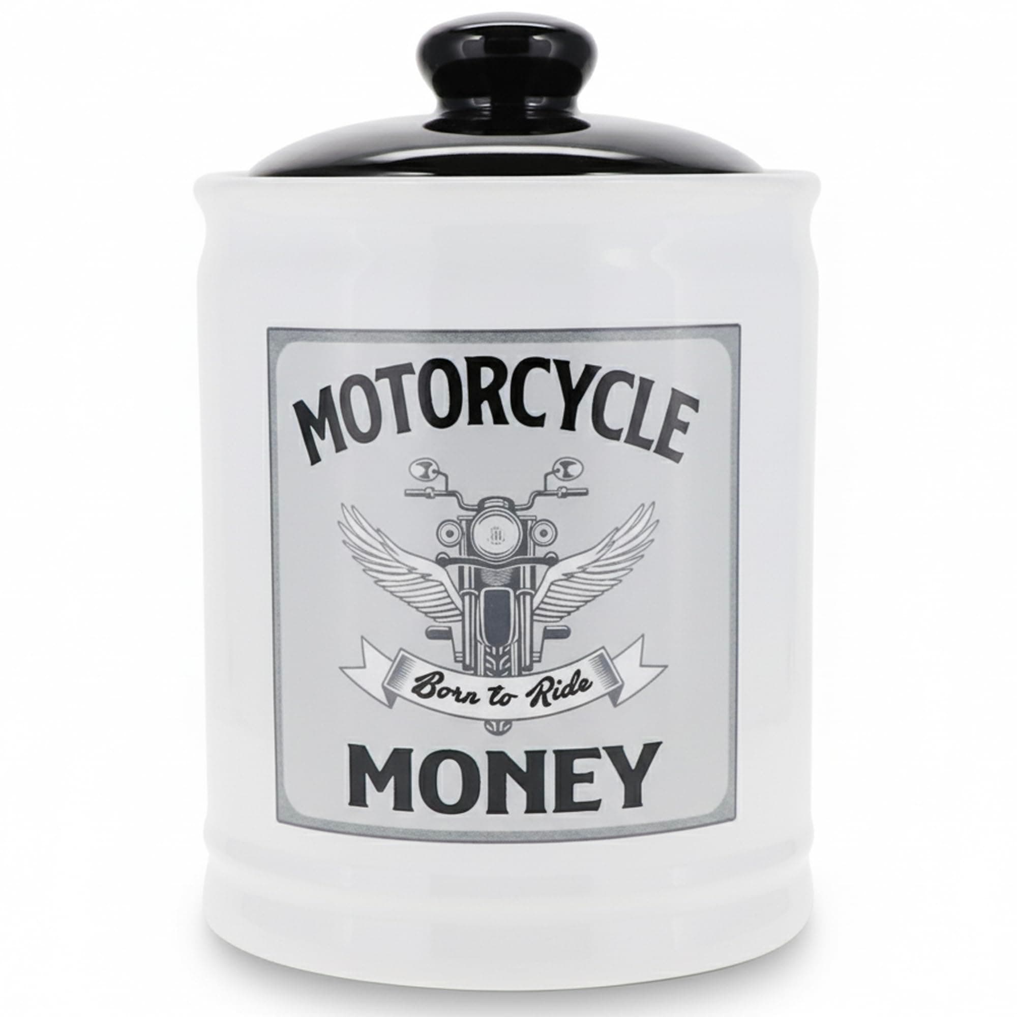 Cottage Creek Jars | Motorcycle Money Ceramic Bank, Motorcycle Piggy Bank for Men - Unique Car Accessories & Birthday Gifts for Women, Men | Home Decor Coin Jar, Candy Jar | Biker Gifts