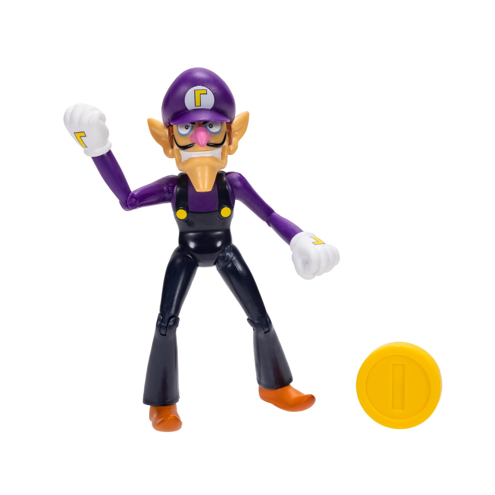 World of Nintendo 91445 4" Waluigi with Coin Action Figure