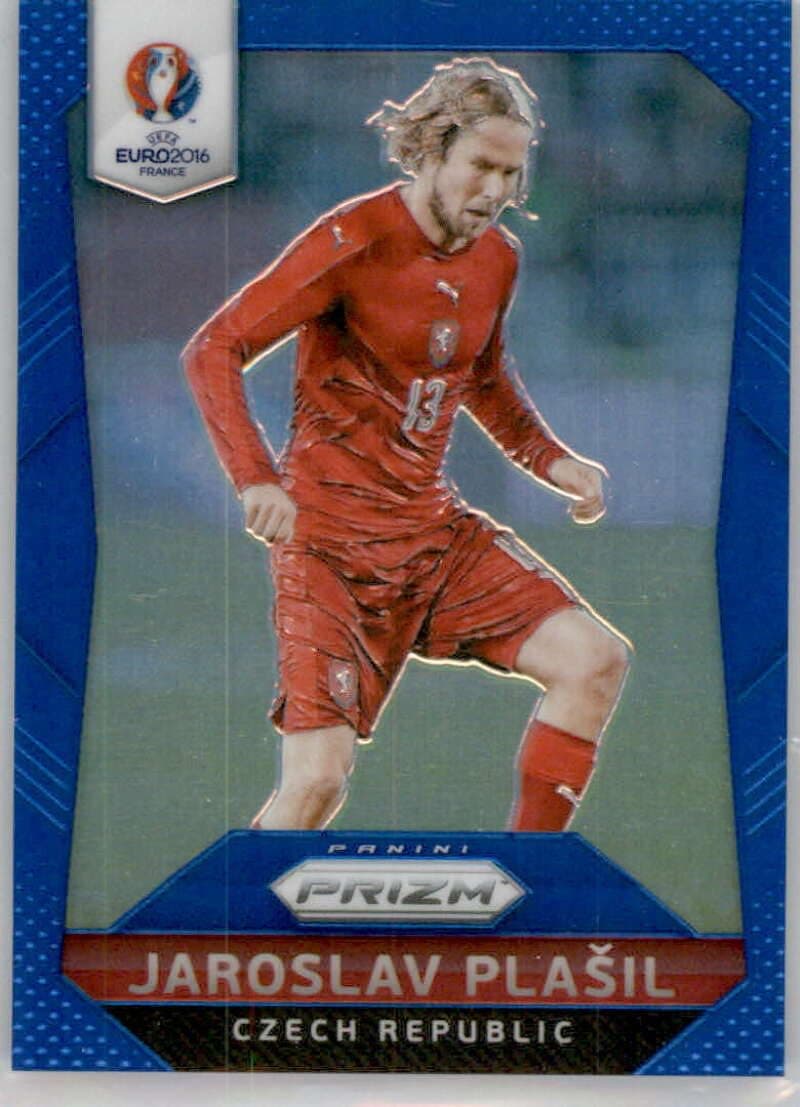 2016 Panini Prizm UEFA Euro Blue Prizms #21 Jaroslav Plasil SER/249 Czech Republic Official FIFA Soccer Card in Raw (NM or Better) Condition