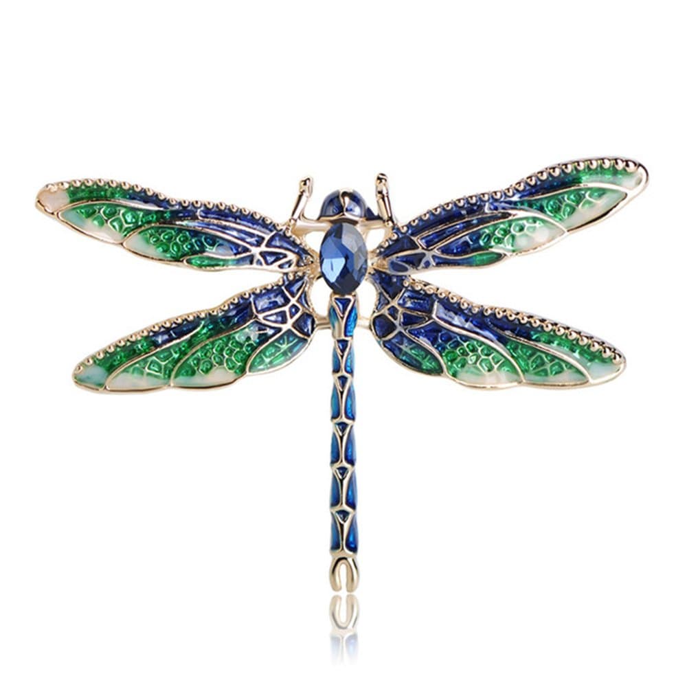 Pretty Enamel Red Blue Dragonfly Brooch Pin Charm Women Men Pin Jewelry