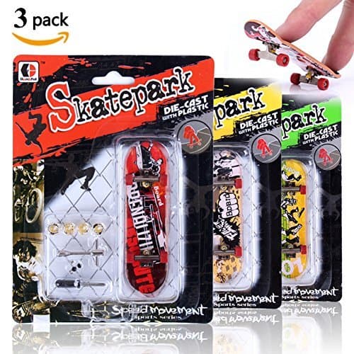 AumoTo Mini Fingerboard, 3 Pack Professional Finger Skateboard for Tech Deck Skatepark Toy Games Kids
