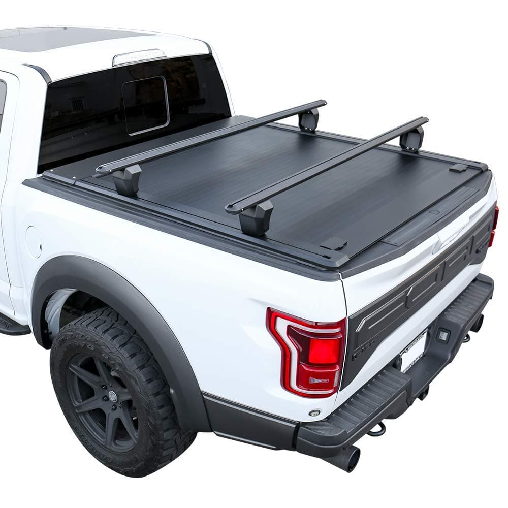 Syneticusa MR Retractable Hard Tonneau Cover with Crossbars Fits 2011-2026 Ford F-150 5.5' (67”) Truck Bed Waterproof Accessories