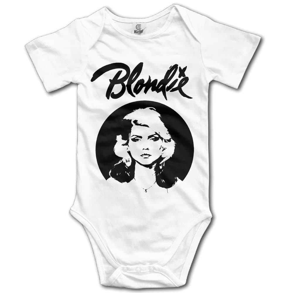 U9 6-24 Months Newborn Babys Boy's & Girl's Blondie Punk Harry Poster Short Sleeve Bodysuit Baby Onesie White