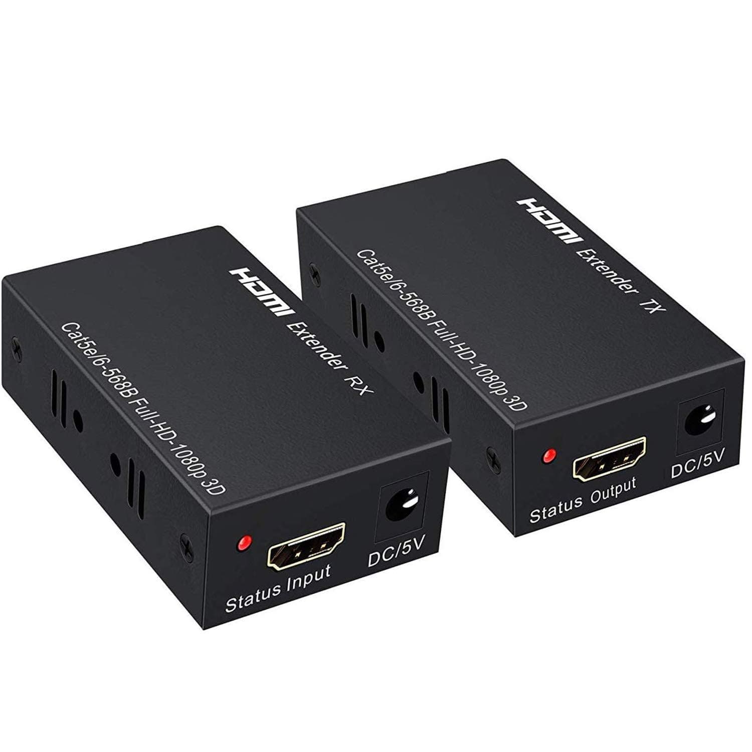 SatelliteSale HDMI Converter Over Ethernet RJ45 Cat 5e/6 Cable Up to 196 feet PVC Black Adapter 10.2Gbps 4K/30Hz