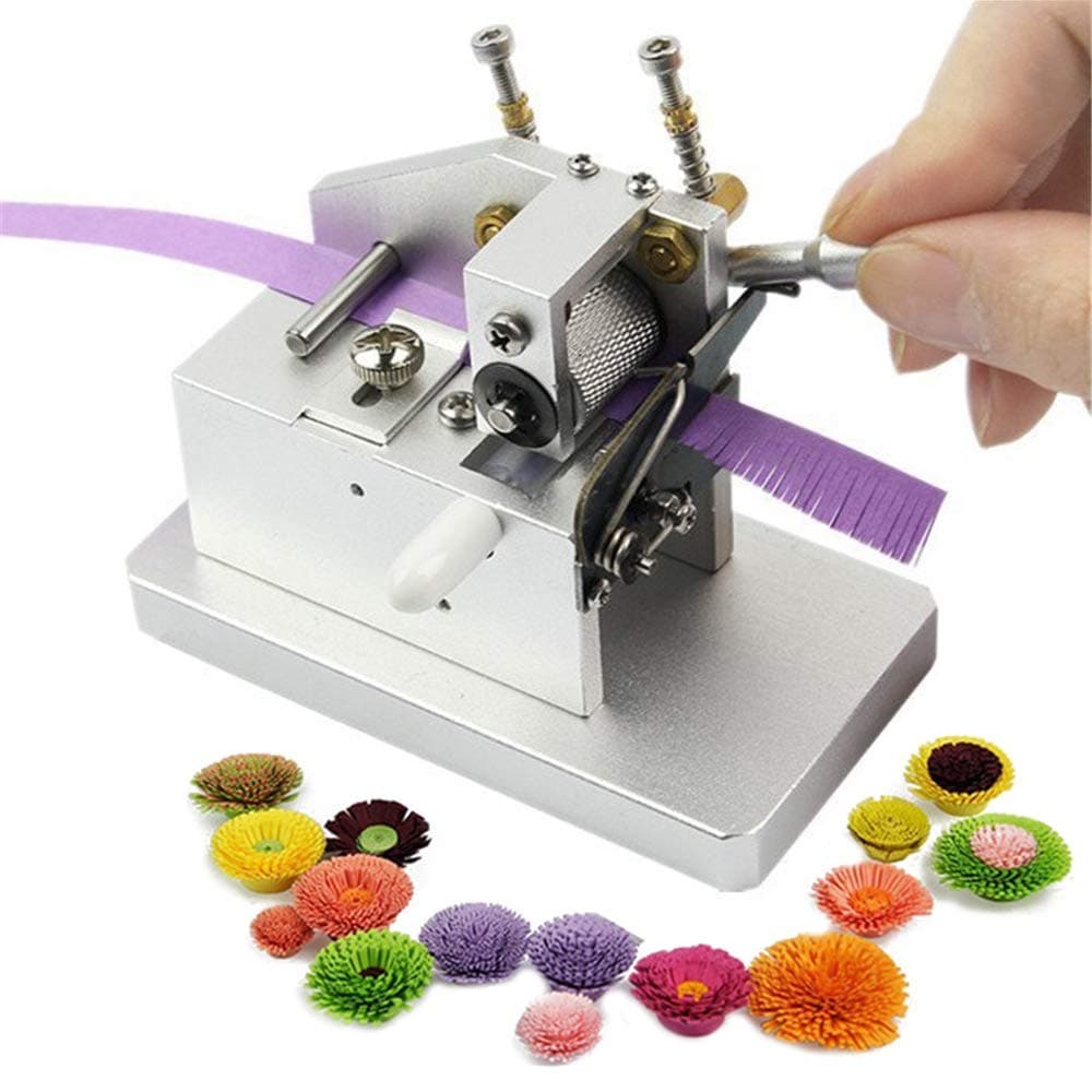 Electric Paper Tassel Quilling Machine, Mini Paper Art Tassel Cutting Machine DIY Paper Craft Cutting Roll Machine 3D Handmade Color Paper Flower Making Tools