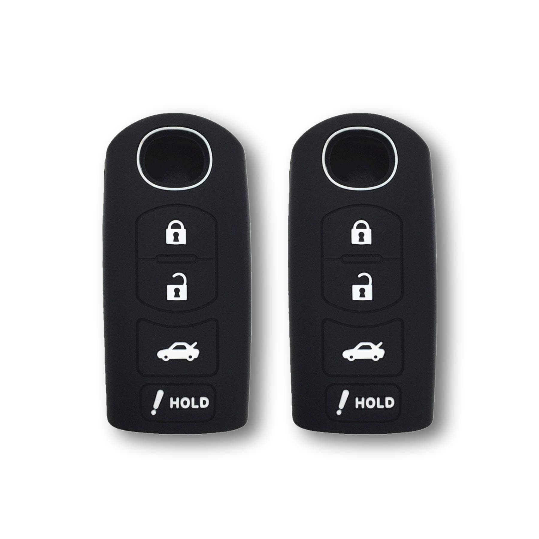 Autobase Remote Key Fob Silicone Case Cover for 2019 2020 2021 2022 2023 2024 2025 Mazda 3 6 CX4 CX5 CX8 CX9 CX-30 Mazda 3 Hatchback | Car Key Protection Accessory (Black)