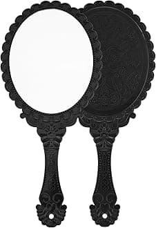 Hand Mirror Vintage Handheld Mirror with Handle Vanity Makeup Mirror Travel Mirrors