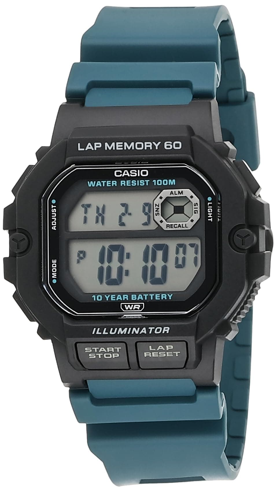Casio WS1300H Series | Digital Watch | 100 Meter Water Resistance | LED Backlight | 1/100 SEC Stopwatch | Tide Graph | Coundtown Timer | LED Light | Multi Function Alarms | 10 Year Battery