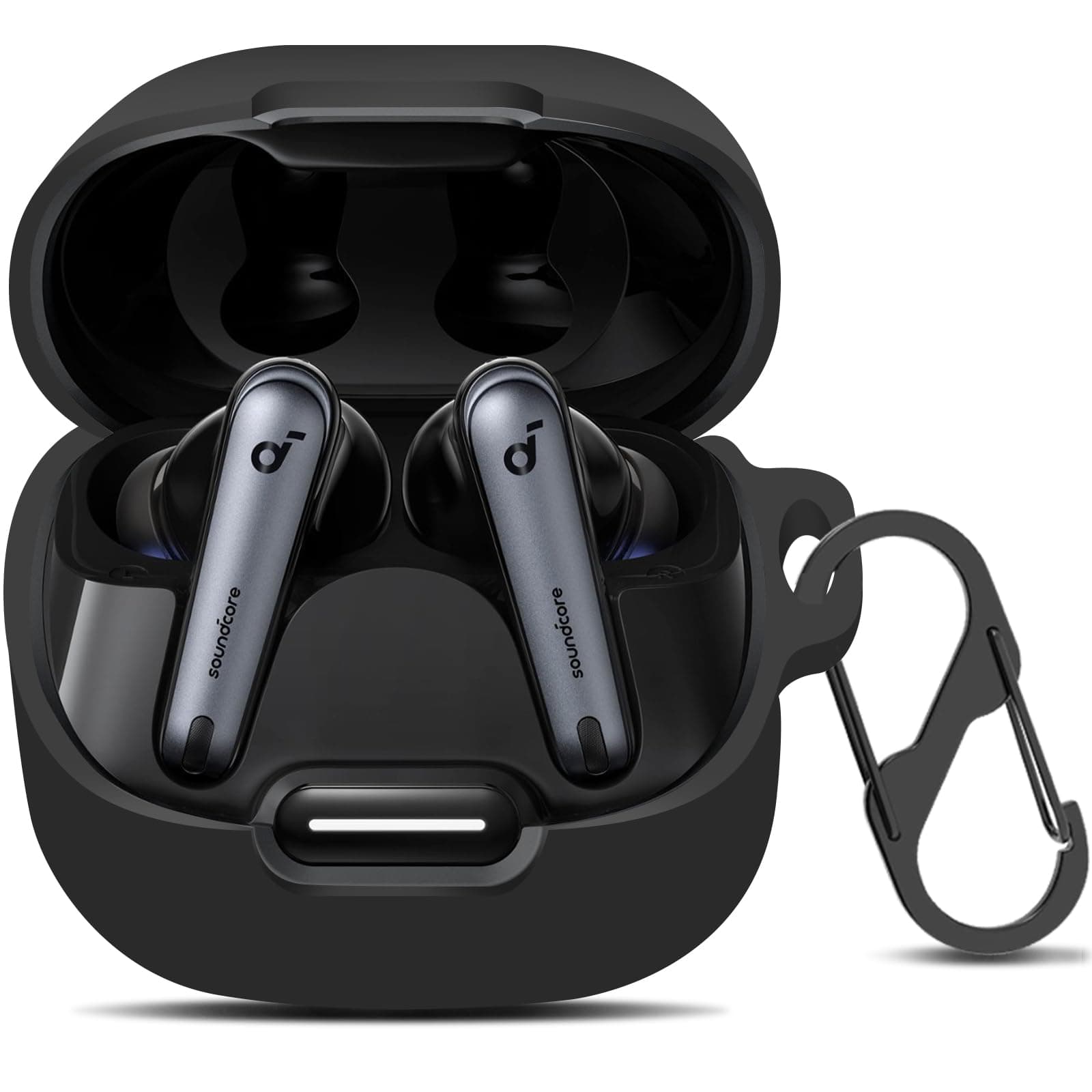 Compatible with Anker Soundcore Liberty 4 NC Case Cover, Soft Silicone Shockproof Protective Case Skin for Soundcore Liberty 4 NC Wireless Earbuds (Black)