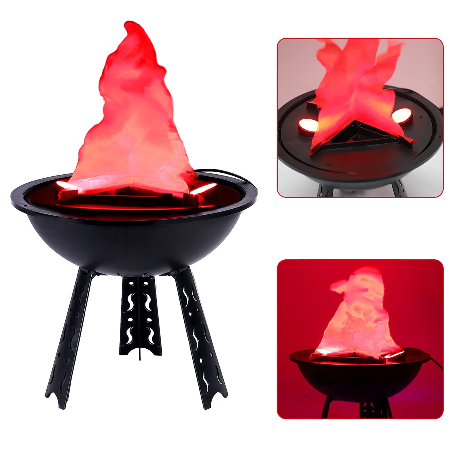 TOPCHANCES Electric Fake Campfire Lamp,3D Fake Fire Lamp Artificial Flickering Flameless Flame Light Realistic Flame Stage Effect Light for Christmas Party Bar Home Decor