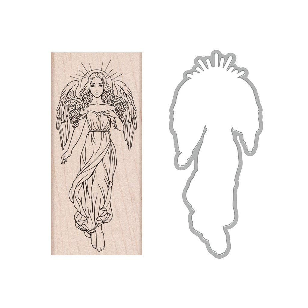 Hero Arts (SB215) Heavenly Angel Bundle Wood Mounted Rubber Stamp and Die Set