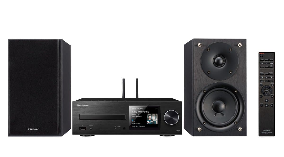 Pioneer X-HM76(B) Micro Hifi System, for CD, MP3 Playback (Wifi, Bluetooth, Streaming, Music Apps, Spotify, Tidal, Deezer, Multiroom, Front USB/Audio in, 50 Watts/channel) Black