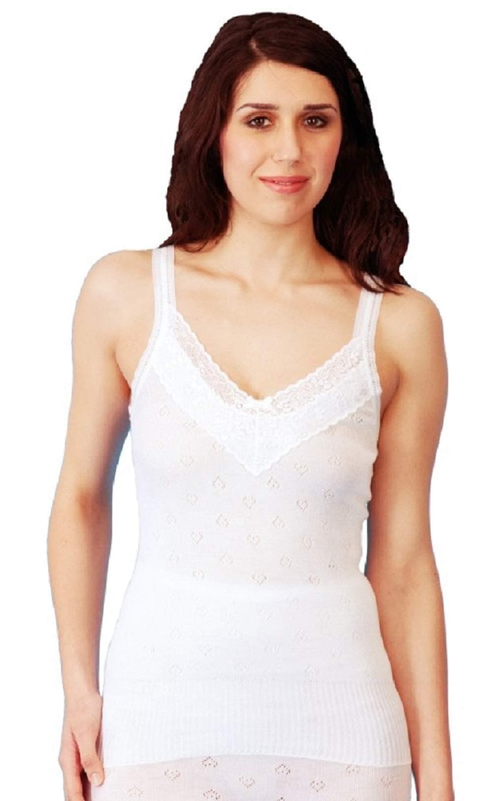 Ladies Thermal Sleeveless Camisole Vest Winter Underwear White