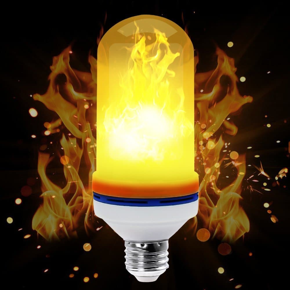 Flame Bulb,Loomin E26 LED Flame Effect Fire Light Bulbs for Decoration Lighting on Christmas/Halloween/Outdoor Garden/Hotel/Bars (Yellow Flame Bulb)
