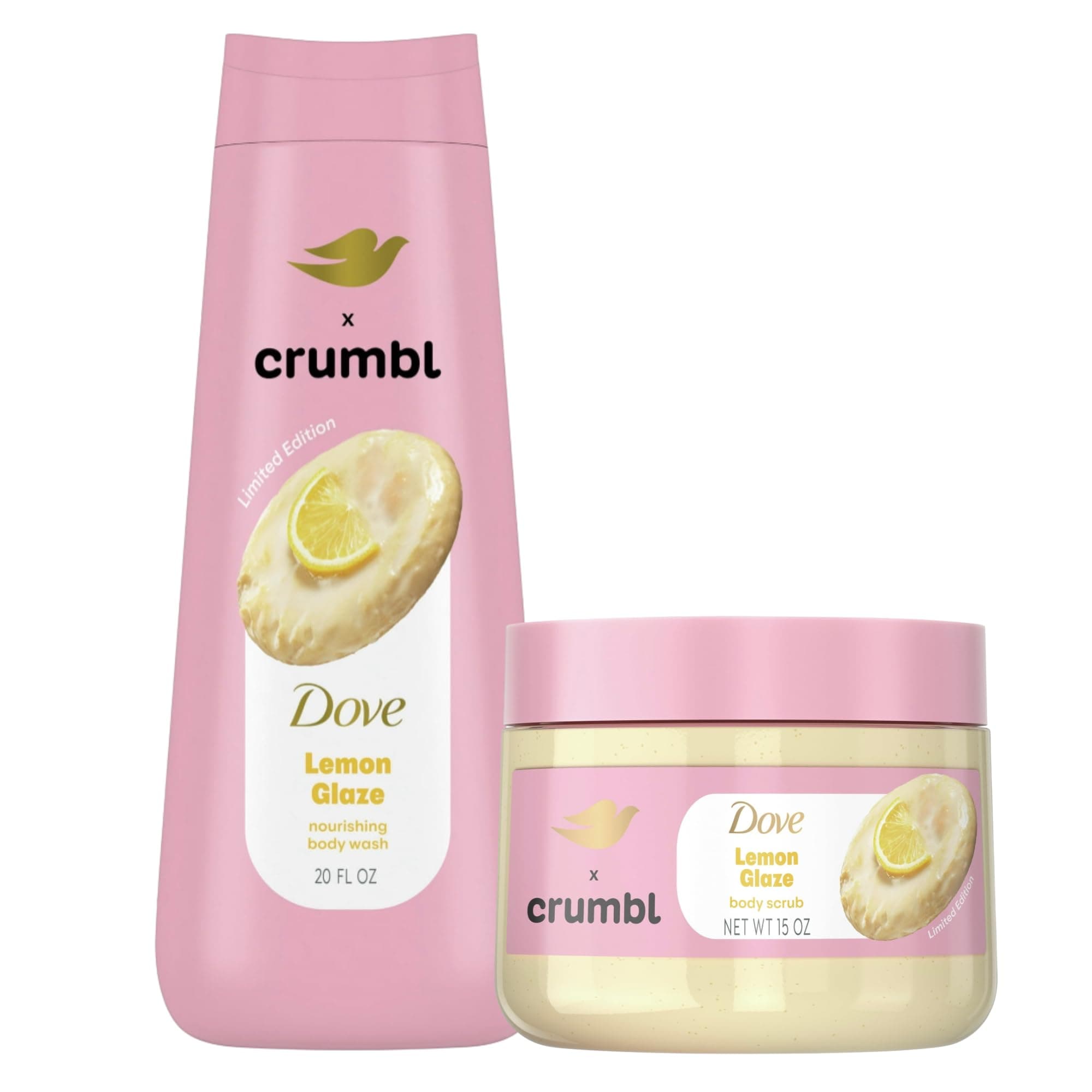 Moisturizing Liquid Body Wash & Scrub | Lemon Glaze | 20oz Wash + 15oz Scrub