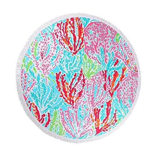 Abobo Round Beach Towels/Yoga mat – Oversize Thick/Soft 100% Pure Cotton for Beach/Camping/Yago (63”/ 2 LB)