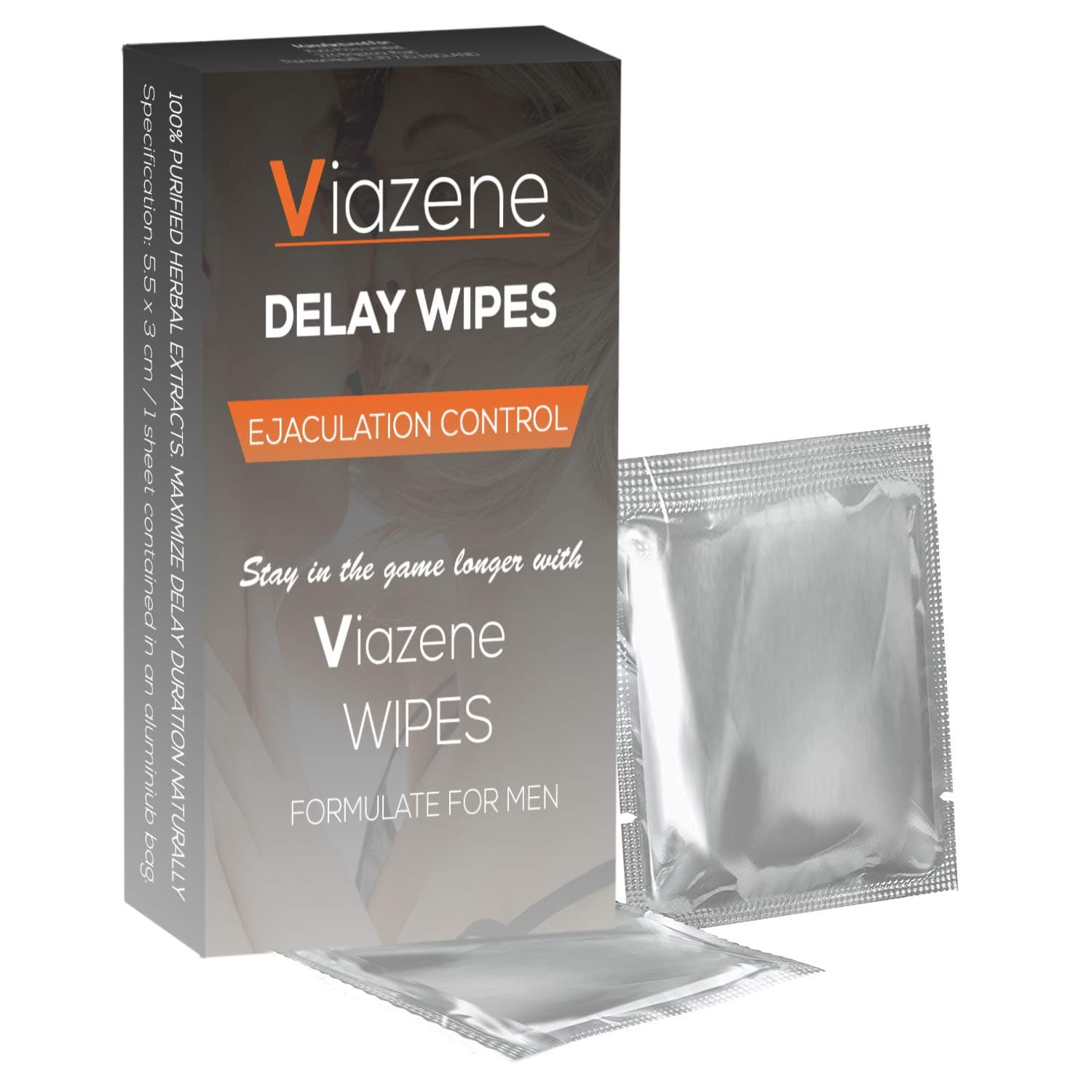 Viazene - Delay Wipes - Formula for Men - Maximize Your Staying Power Naturally - Ejaculation Control