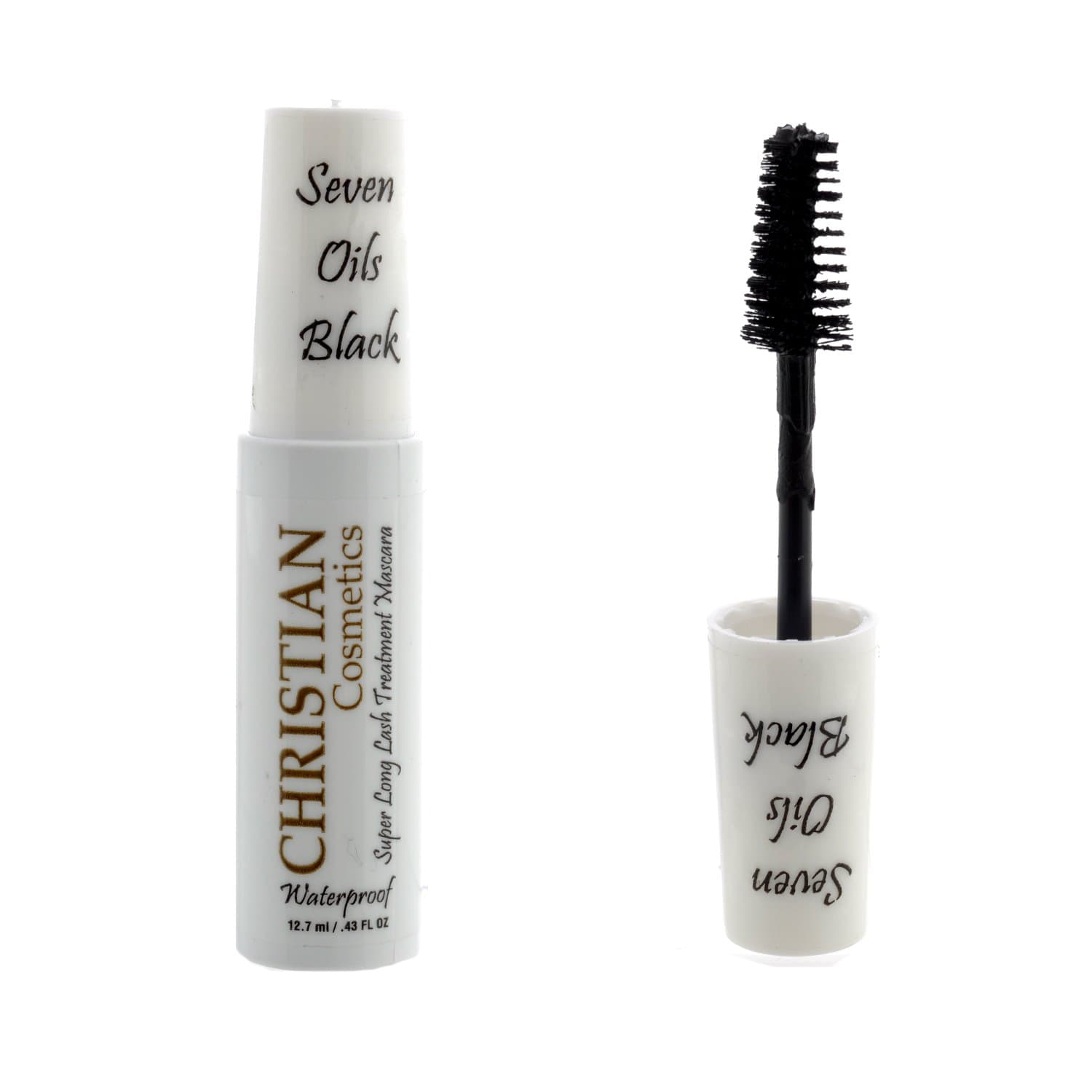 Christian Super Long Lash Treatment Waterproof Mascara Seven Oils Black 0.43oz