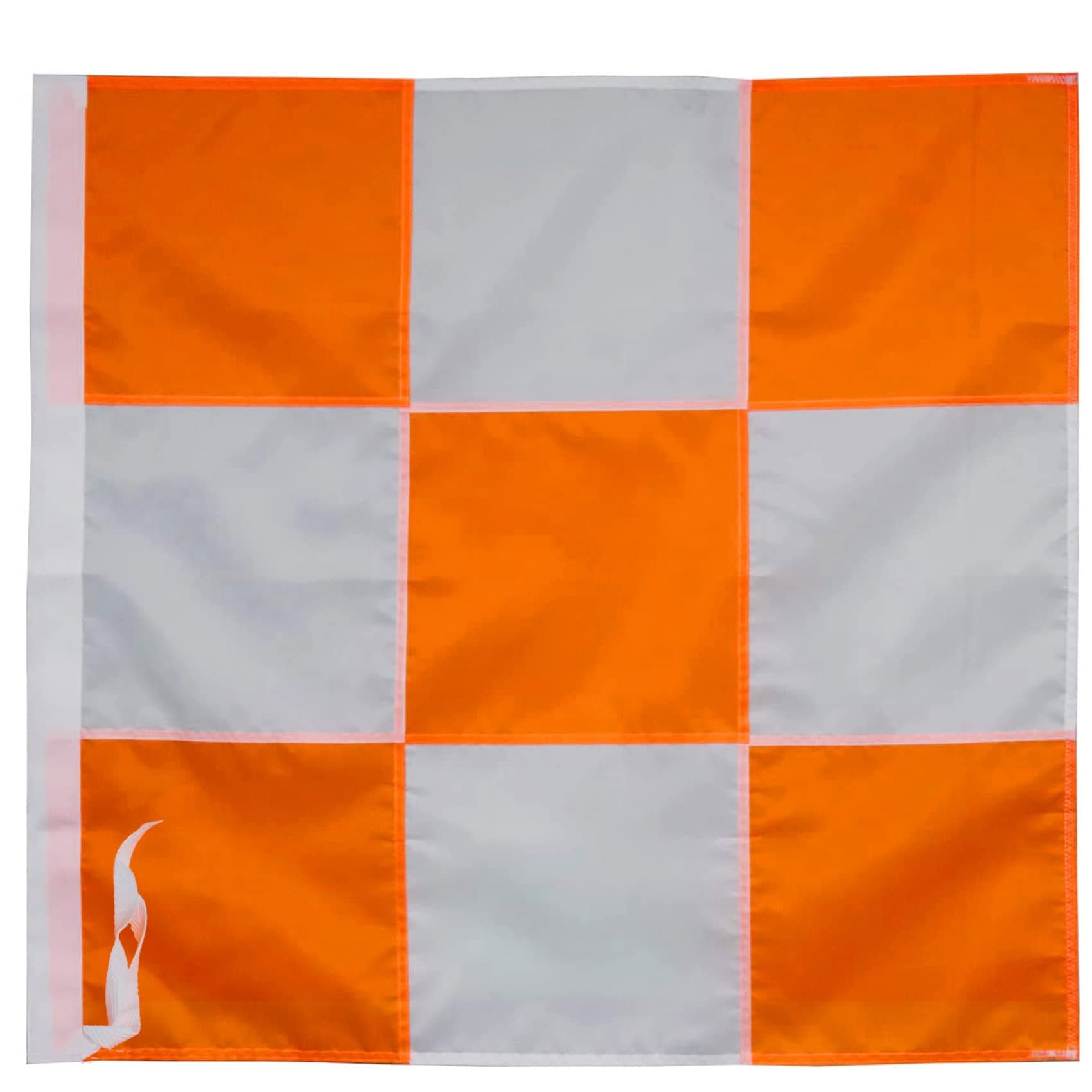 Heavy Duty Airport Flag Orange and White 36 x 36 Inch- Longest Lasting Oxford Nylon 210D | Four Rows Stitching Fly Ends| Airfield Vehicle Safety Flags Decoration Gift Yard House Banner