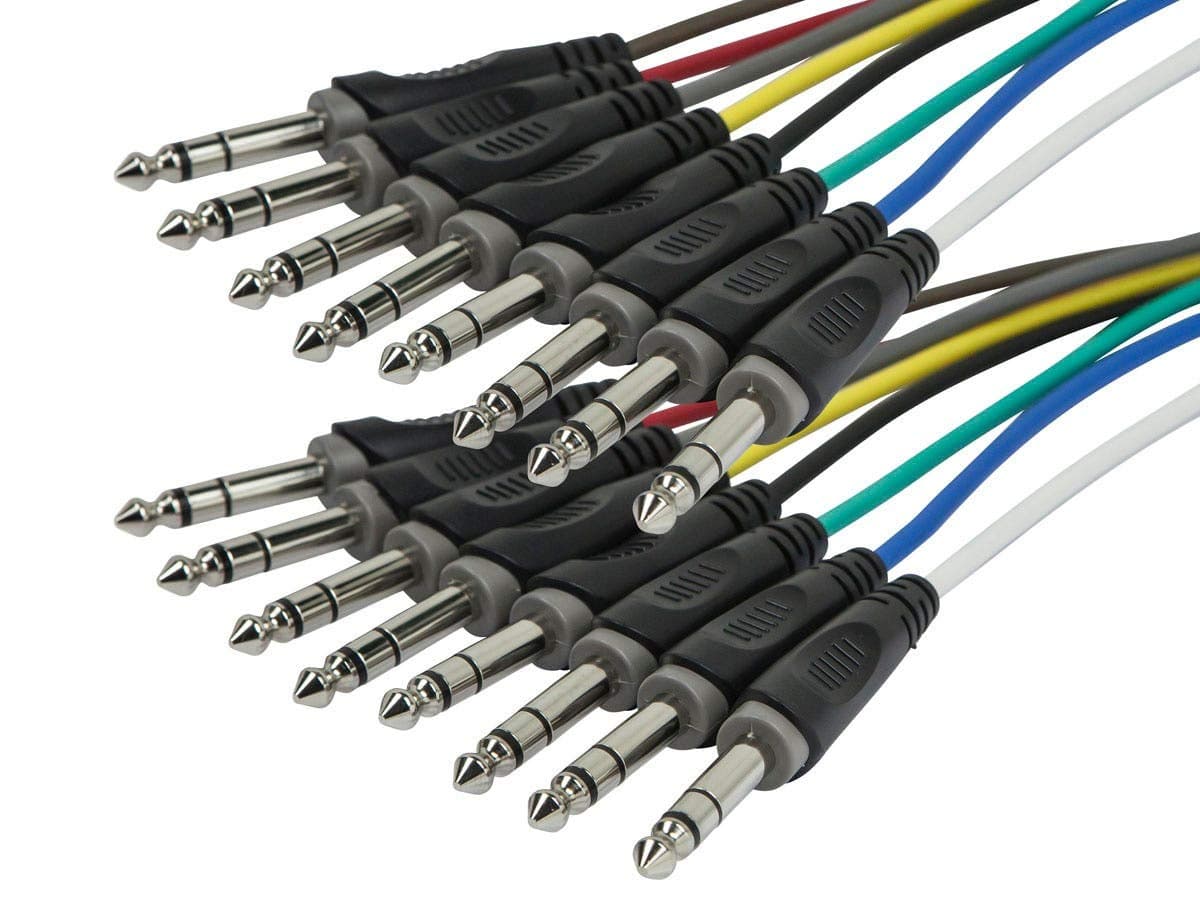 Monoprice 8-Channel 1/4-Inch TRS Male to 1/4-Inch TRS Male Snake Cable - 3 Feet, 26AWG, 8 Balanced Mono and Unbalanced Stereo Lines