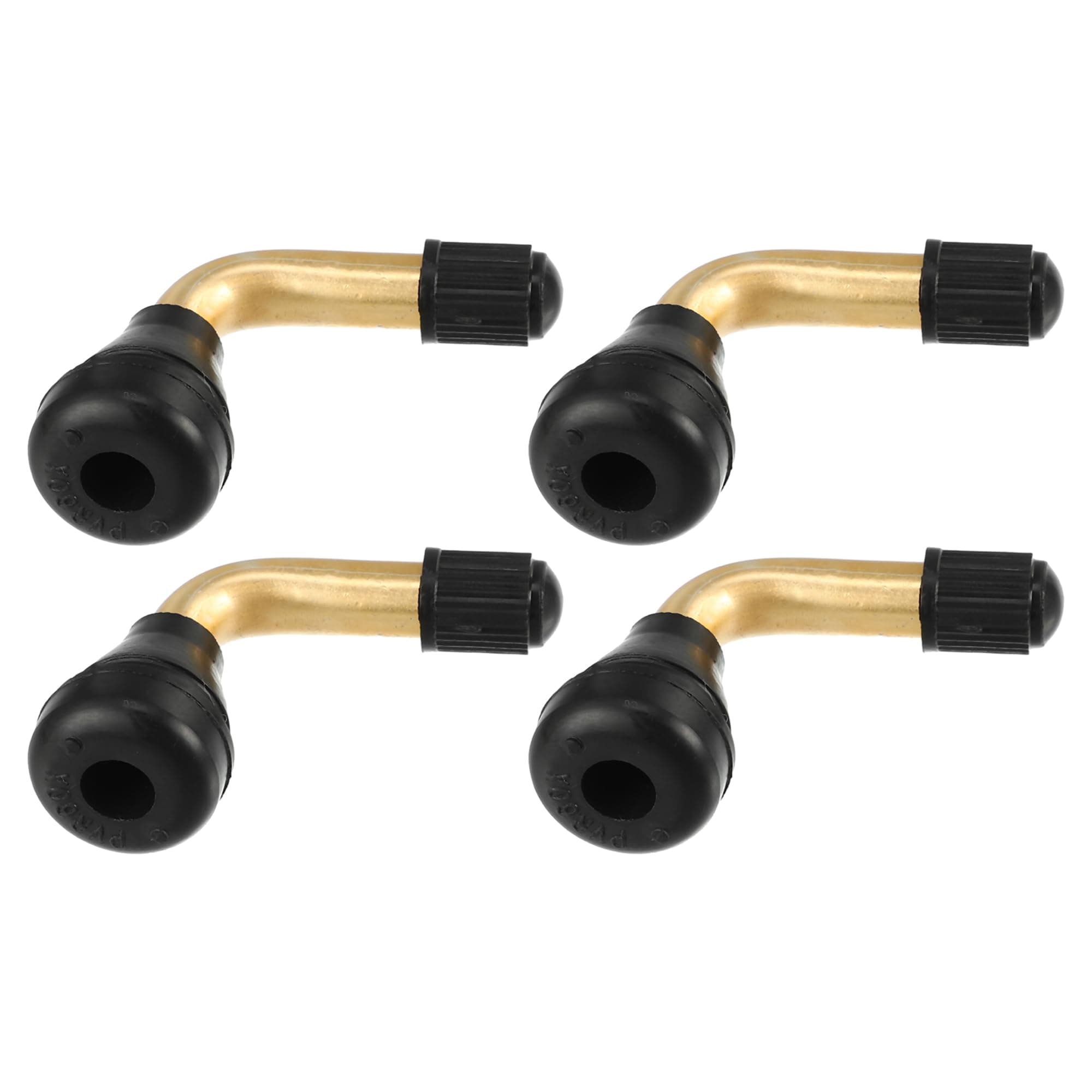 4 Pcs Universal PVR60 Tubeless Tire Valve - Motorcycles - Gold Tone
