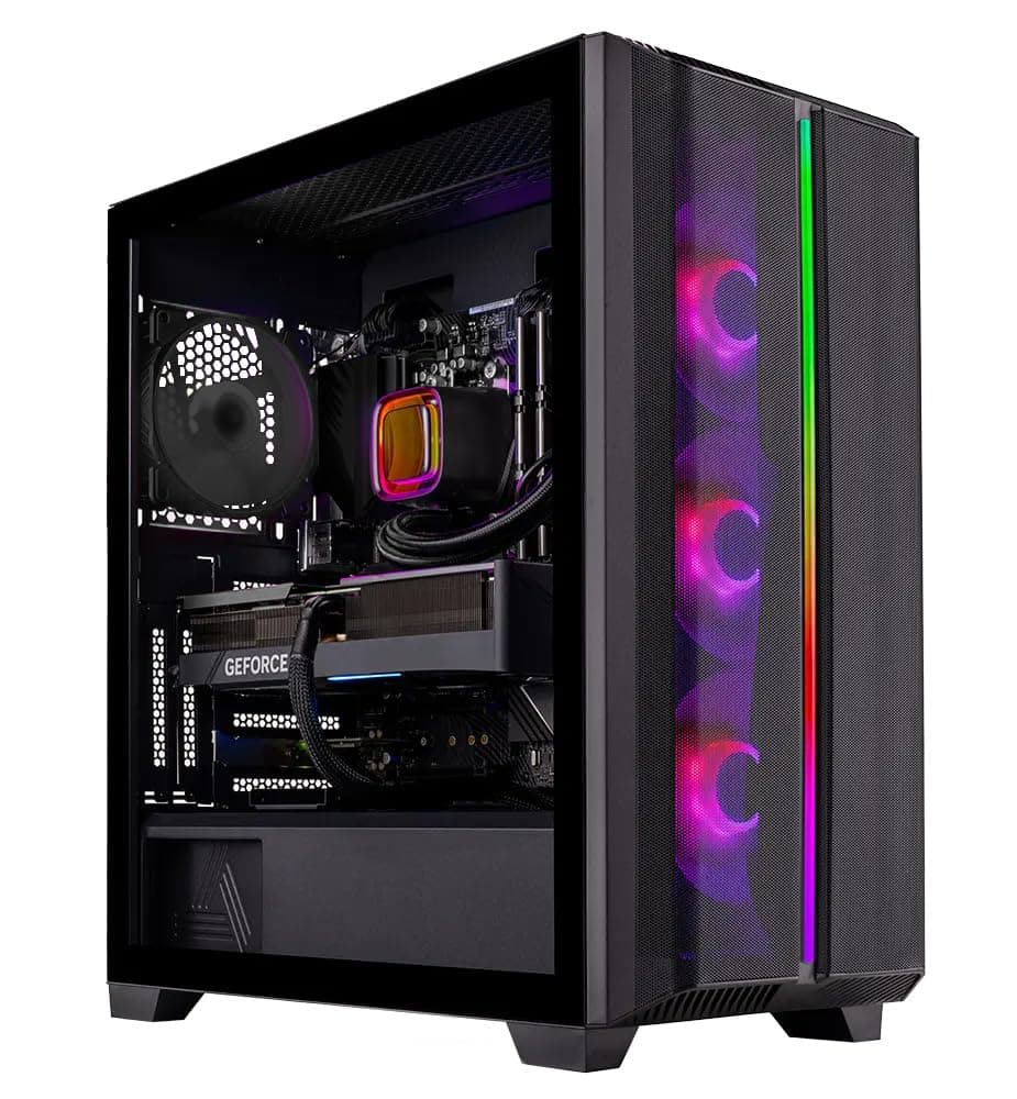 Siege Gaming PC Desktop – Intel Core i7 13700F 2.1 GHz, NVIDIA RTX 4060 Ti, 1TB NVME SSD, 32GB DDR5 RAM RGB, 650W Gold PSU, 360mm AIO, 11AC Wi-Fi, Windows 11 Home 64-bit