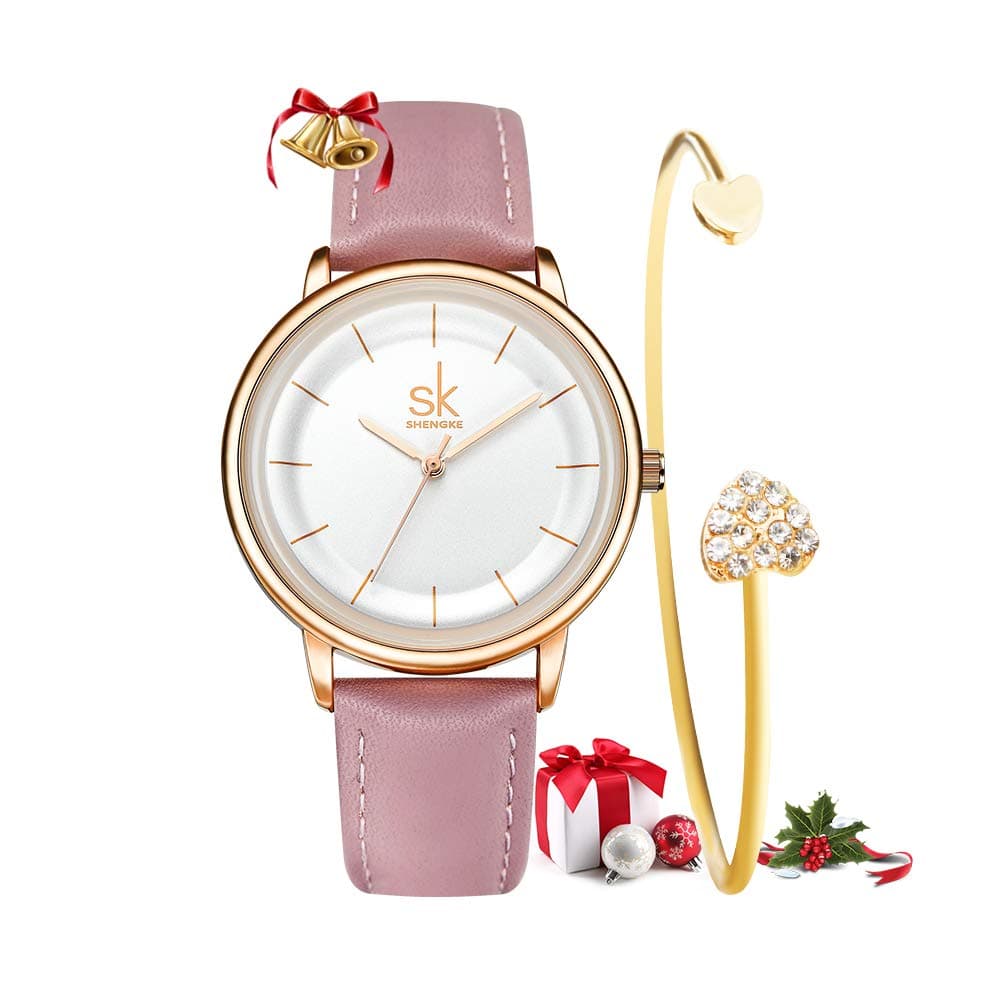 SHENGKE Creative Watch Ultra-Thin Strap Casual Fashion Quartz Minimalist Watch