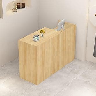 Reception Desk with Counter, L 35.4-74.8'' , Modern Front Desk Reception Counter, Solid wood ecological board, large storage space,with Storage Drawers, front office desk for Salon, Office, Lobby