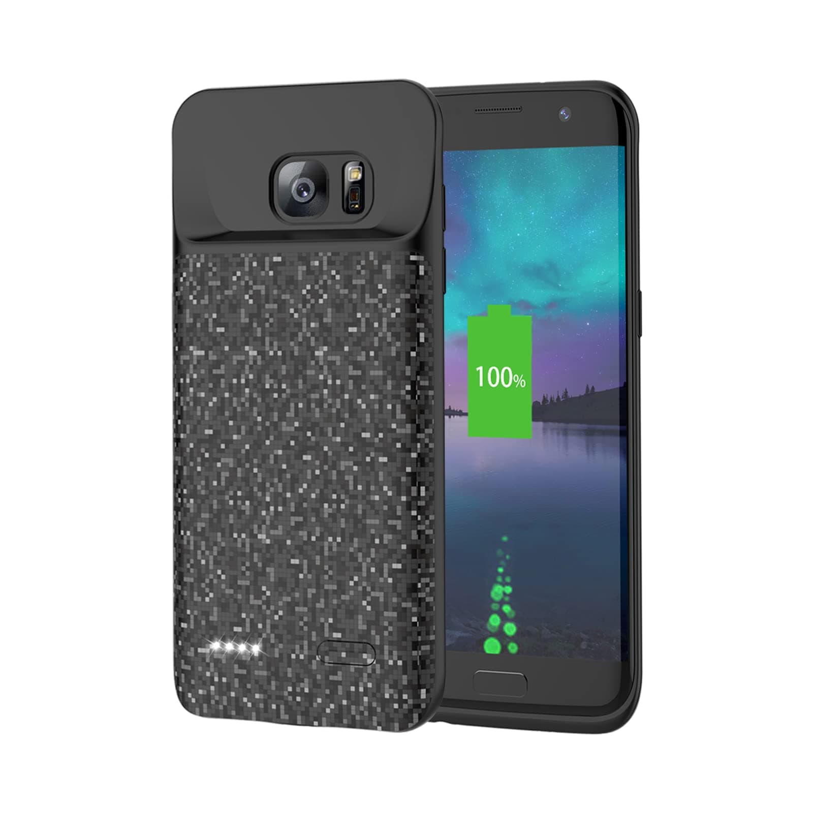 RUNSY Battery Case Compatible with Samsung Galaxy S7 Edge, 5000mAh Rechargeable Extended Battery Charging Case, External Battery Charger Case, Backup Power Bank Case (5.5 inch)