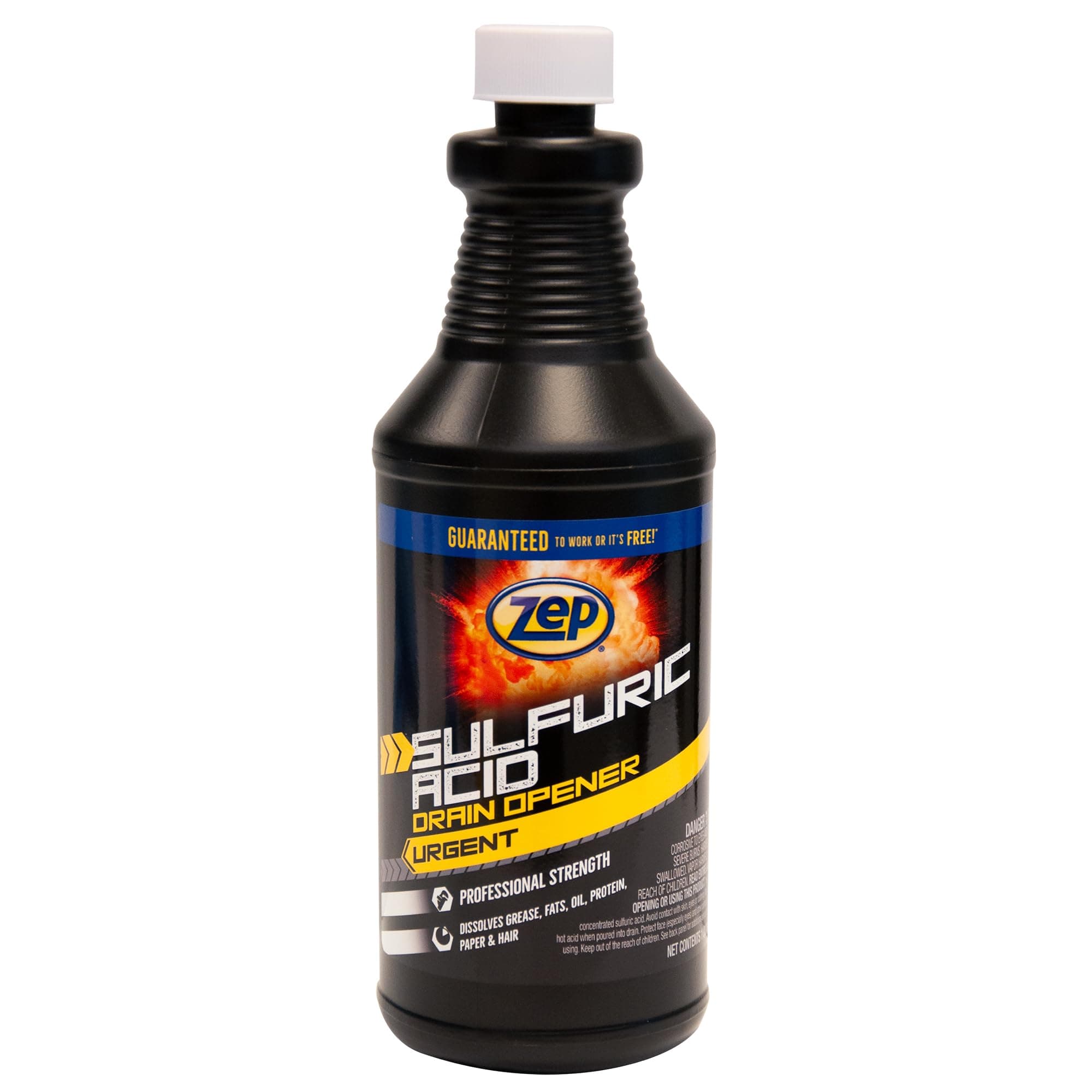 Zep Sulfuric Acid Drain Opener - 32 Ounce (Case of 12) ZUSADO32 - Professional Strength Drain Cleaner