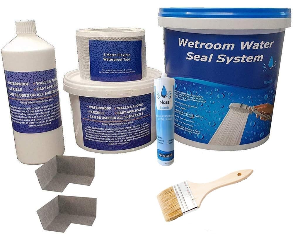 Nassboards Waterproof Tanking Kit System WSK for Wetrooms, Bathrooms, Kitchens and Waterproofing – Perfect for Wet Zones, Tiling Showers, Preventing Moisture – 8m Complete Tanking Kit