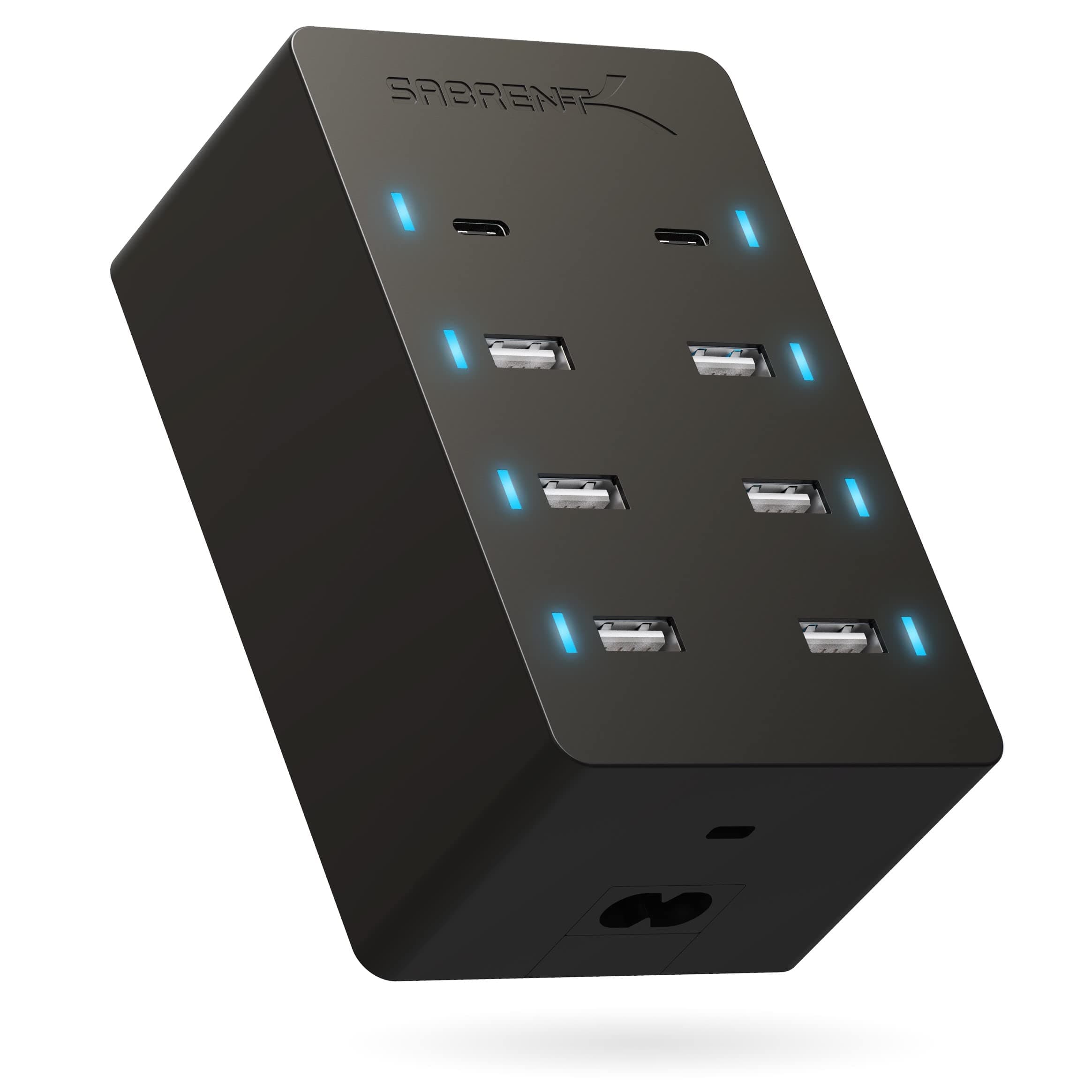 SABRENT 8-Port 100 Watt USB Rapid Charger [UL Certified ] - Includes 2 PD