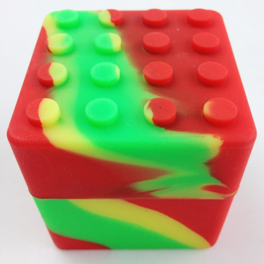 XXL Silicone Stackable Container Wax Oil Jar 60ML Rasta Color