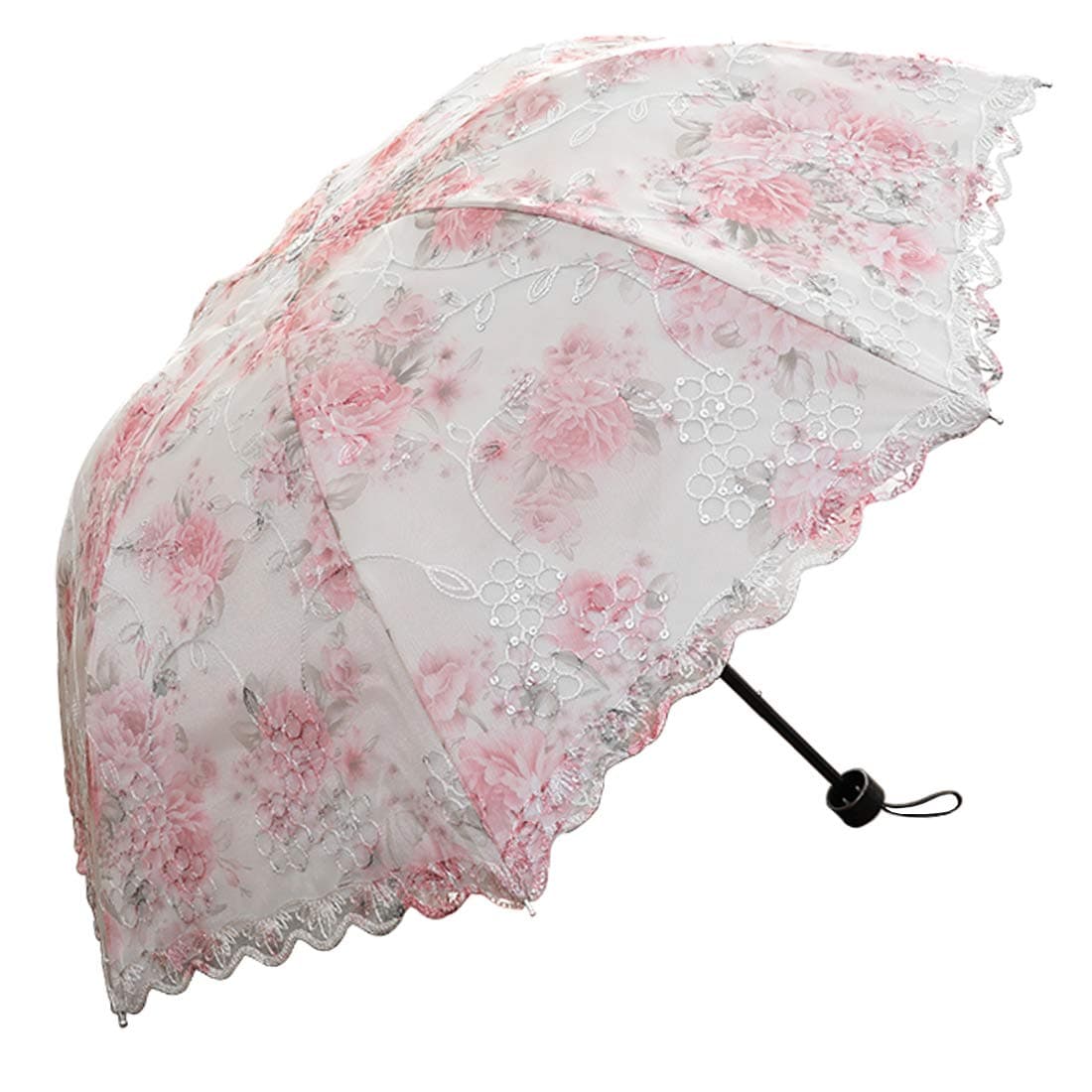 lace parasol umbrella Folding Anti-uv Sunshade Vintage Embroidered Sun Protection