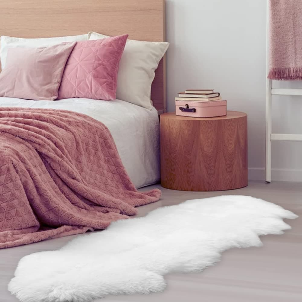 Faux Sheepskin Rugs Faux Fleece Chair Cover Seat Pad Soft Fluffy Shaggy Area Rugs For Bedroom Sofa Floor