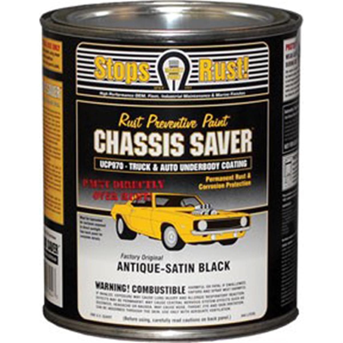 Magnet Paint Co. UCP970-04 Chassis Saver 1 Quart Can Rust Preventive Truck and Auto Underbody Coating - Antique Satin Black