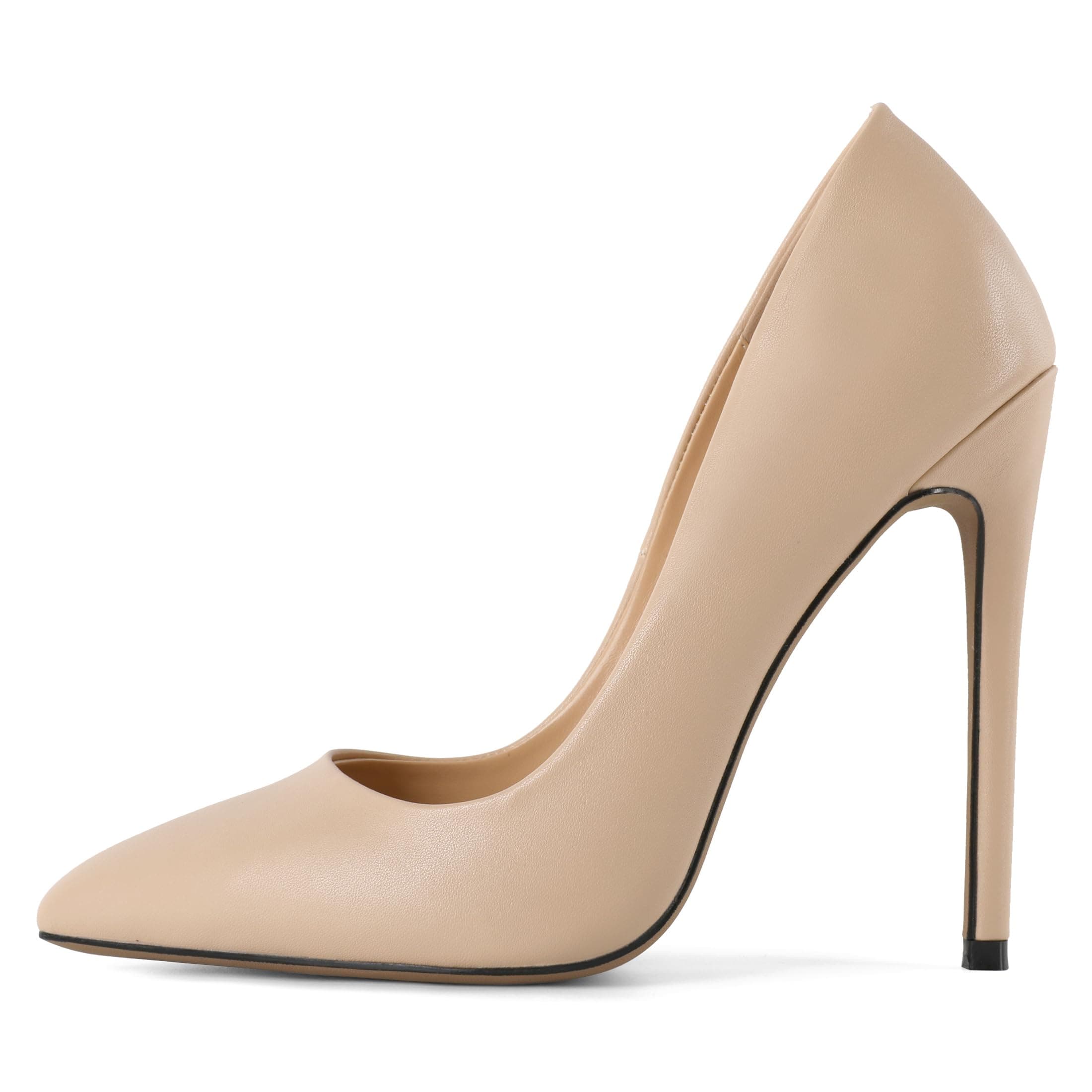 SAMMITOP Women's Pointed Toe High Heel Pumps 10cm Classic Stiletto Suede Shoes