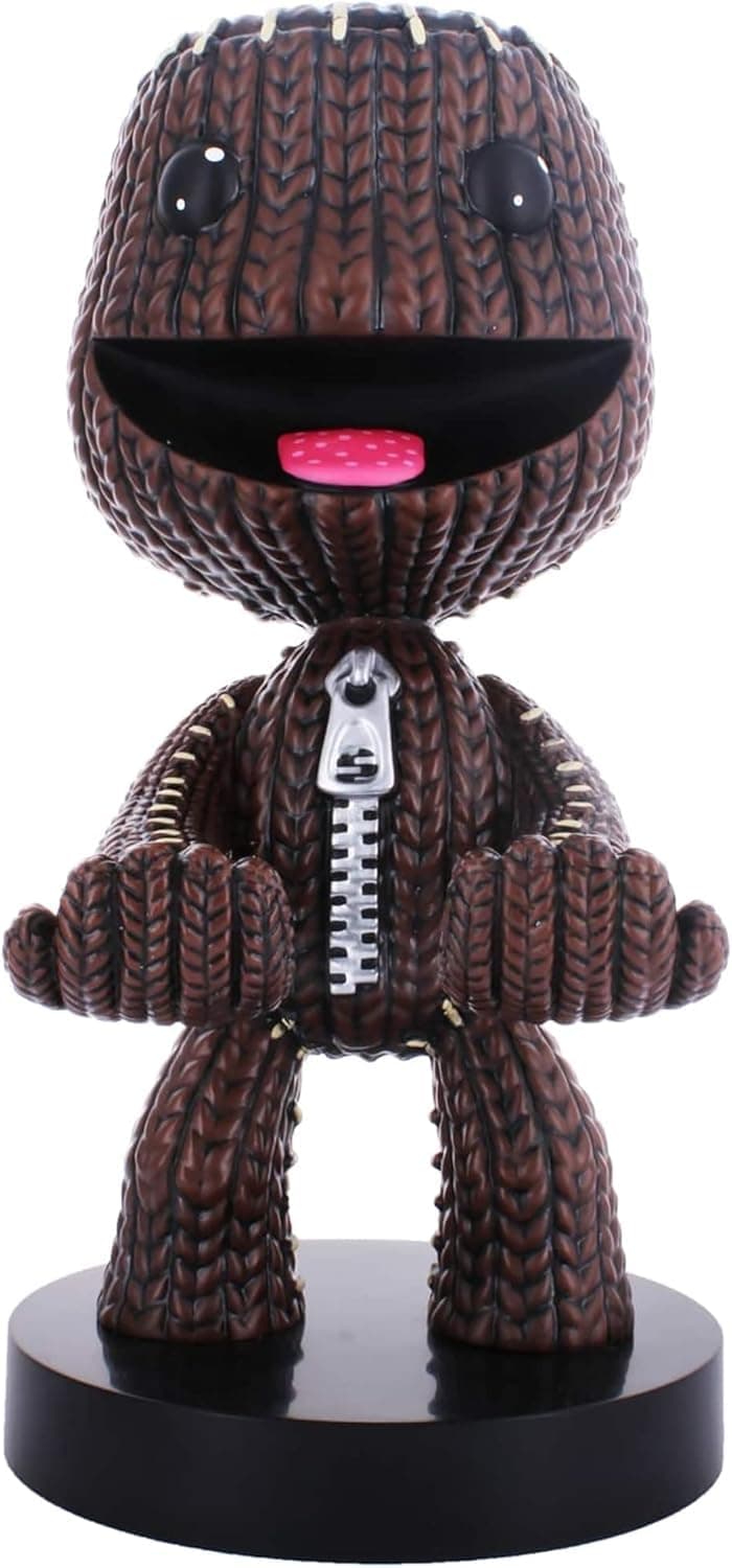 Exquisite Gaming: Sackboy: A Big Adventure - Sackboy - Original Mobile Phone & Gaming Controller Holder, Device Stand, Cable Guys, Sony Licensed Figure