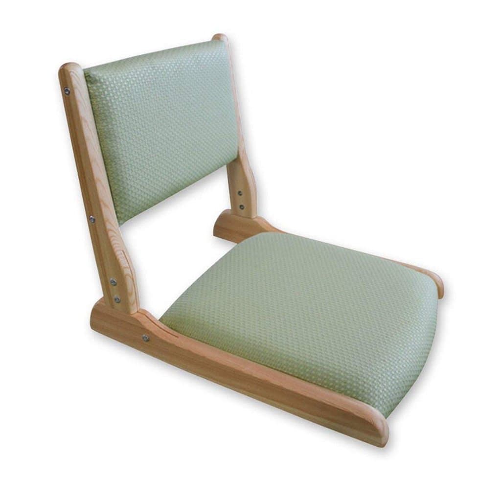 Xwzz Japanese Modern Low Folding Wooden Chair, Green, Curved, Armless, Portable, Relaxing, Indoor Use, 1.5kg Max Weight, 1 Count, Adult, Already Assembled, Hard Floor & Carpet, Sled Base, Wipe Clean