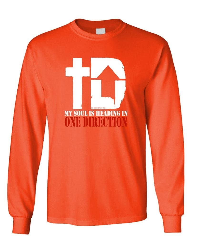 SOUL IN ONE DIRECTION - funny christian Long Sleeved T-Shirt L, Orange