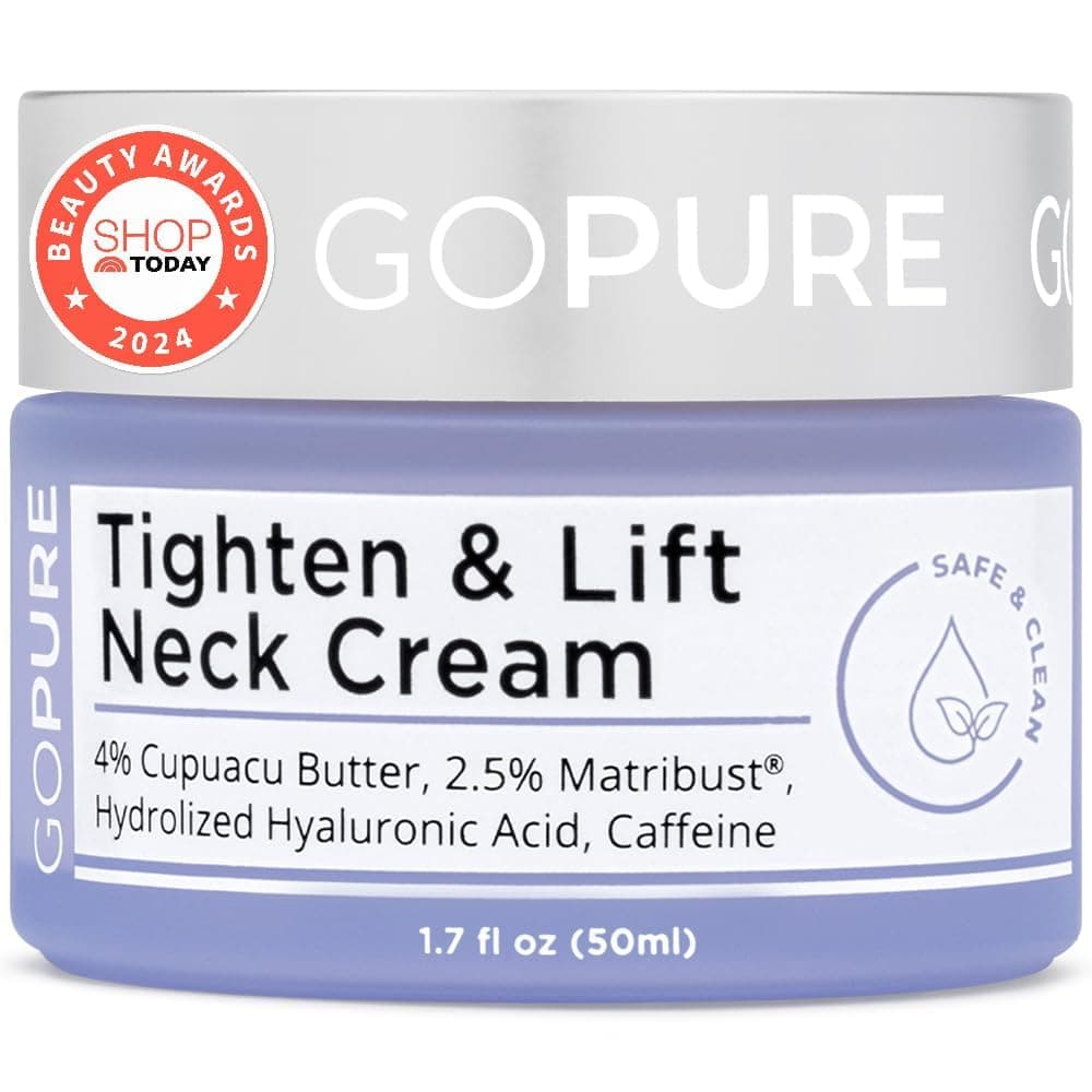 goPure Neck Firming Cream - Anti-Aging Neck Cream for Tightening and Wrinkles for an Even Skin Tone and Neck Lift - With Pro-Active Firming Complex, 1.7 oz