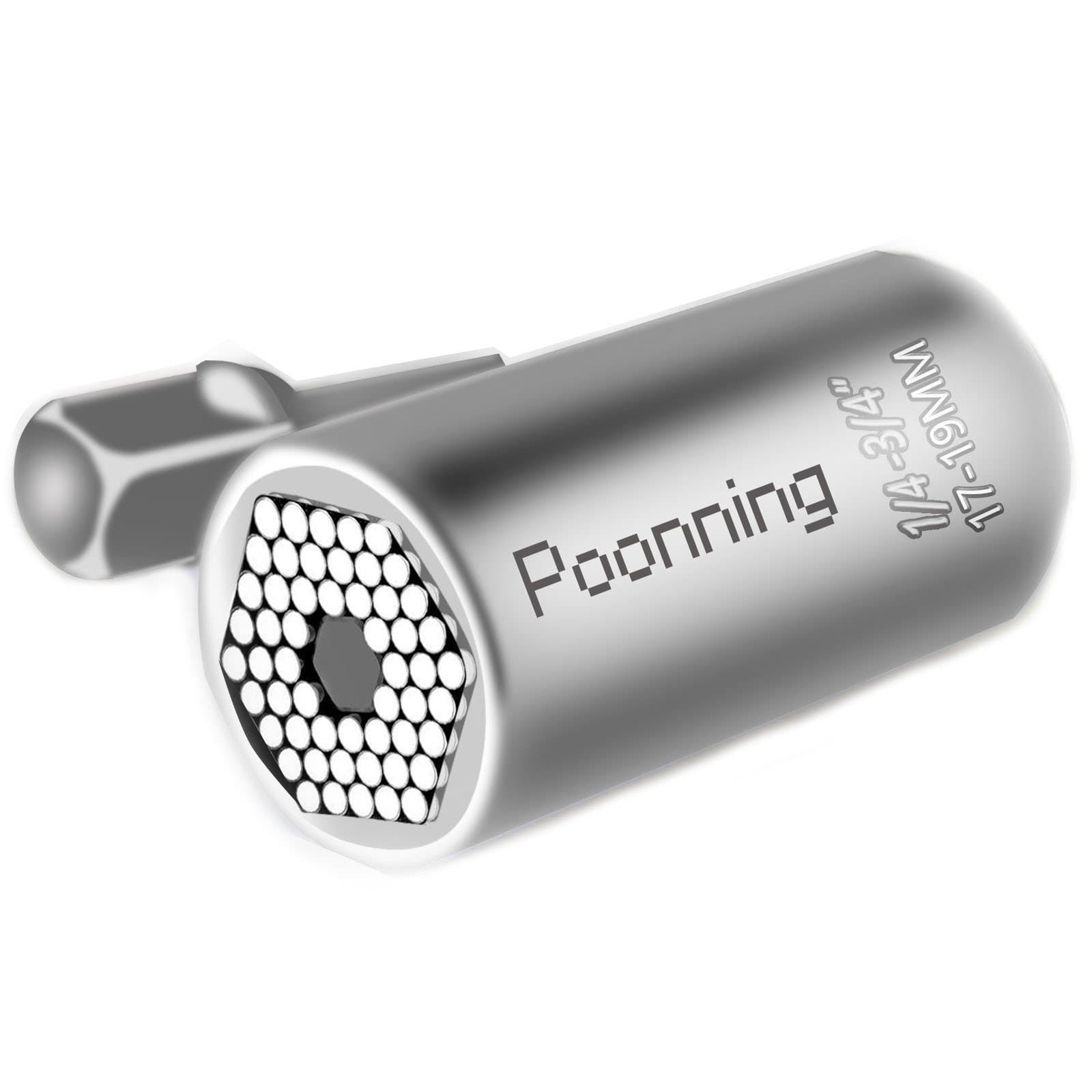 Universal Socket Wrench Set 7mm to 19mm, Professional Multi-function Tool with Power Drill Adapter